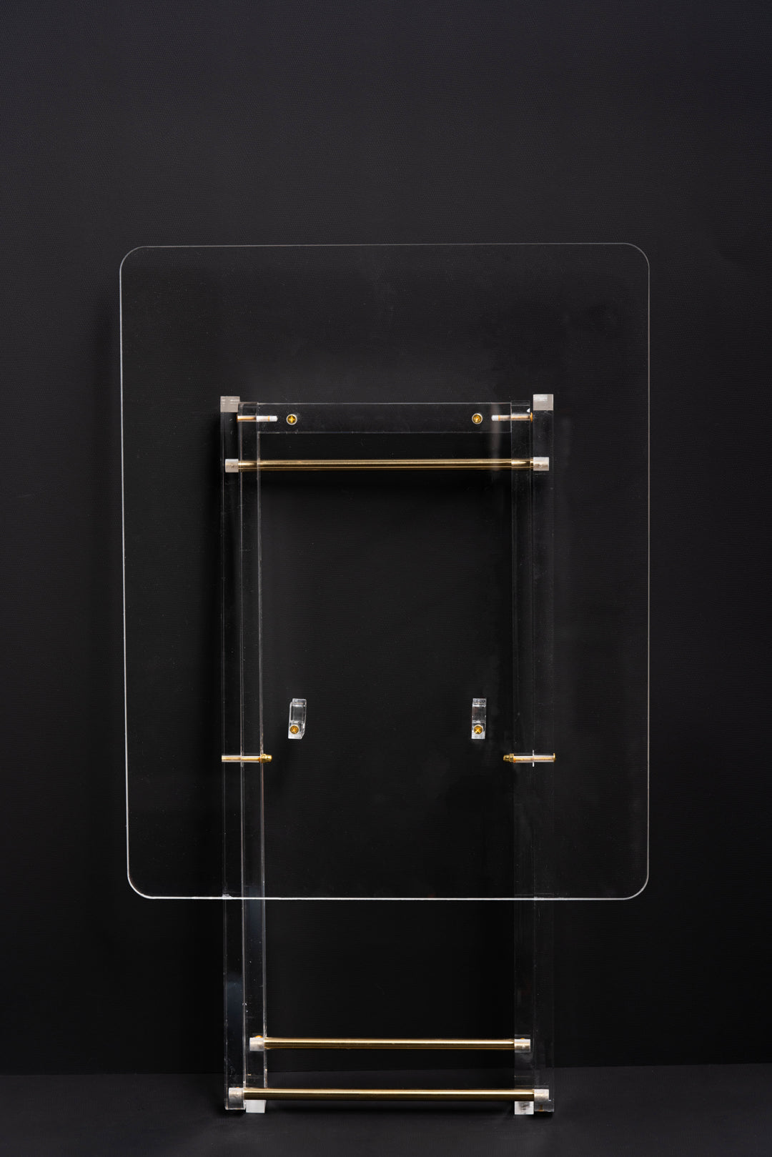 طقم 4 طاولات قهوة اكريليك تصميم مستطيل شفاف مع حامل من ريفال RF00600